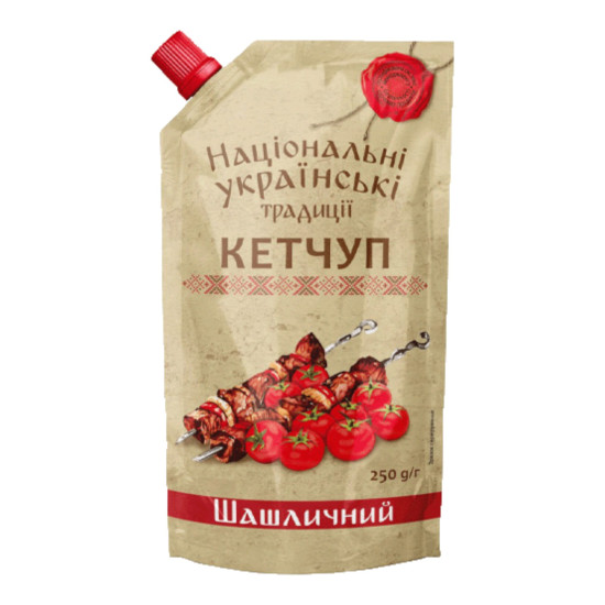 Кетчуп "Шашличний" д/п 250г / 20 шт тг ТМ НУТ Кетчуп "Шашличний" д/п 250г / 20 шт тг ТМ НУТ