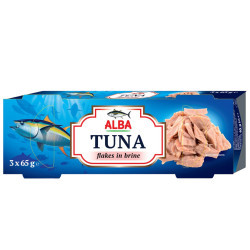 Тунець Шматочками у власному соку ж/б 3х65 г / 16 шт ТМ ALBA FOOD