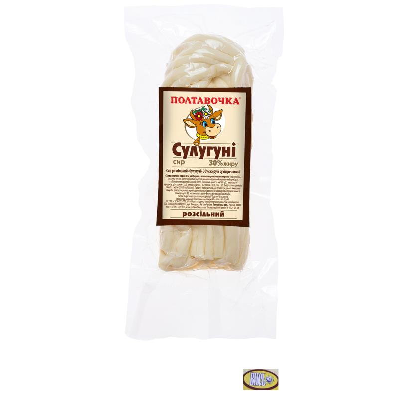 Сир розсільний Сулугуні 30% (Білий вакуум 0,15 кг) Коса кфс ТМ 
