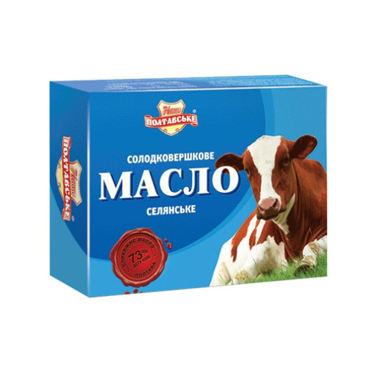 Масло с/в ТМ Наше Полтавське "Селянське" 73% ТМ Поляна смаку 180 гр Масло с/в ТМ Наше Полтавське "Селянське" 73% ТМ Поляна смаку 180 гр