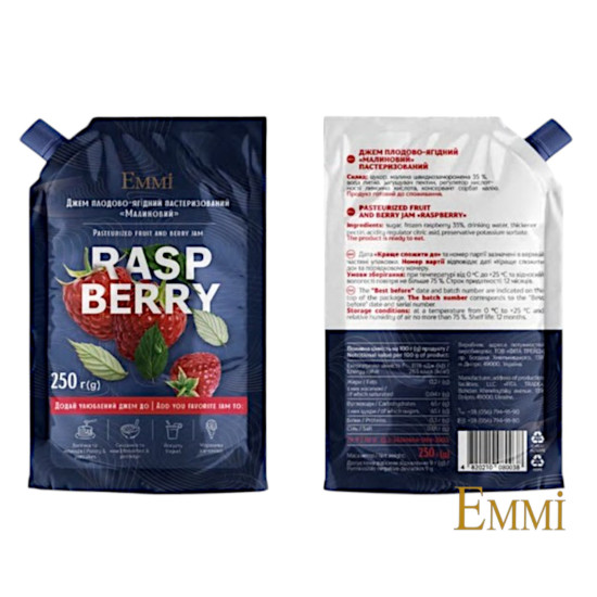 Малина джем 250 г д/п ТМ Emmi Малина джем 250 г д/п ТМ Emmi