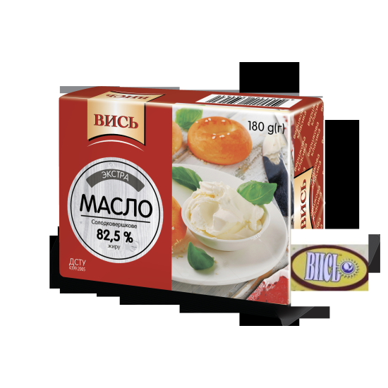 "Масло Екстра 82.5% ТМ Вись 180г / 20 шт Регал "Масло Екстра 82.5% ТМ Вись 180г / 20 шт Регал