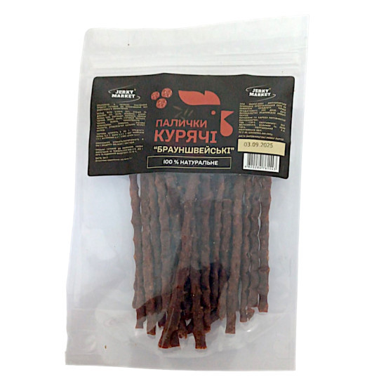 Мясна палочка Брауншвейська 50 гр ТМ JERKY MARKET Мясна палочка Брауншвейська 50 гр ТМ JERKY MARKET