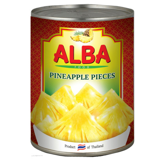 Ананаси шматочками в сиропі ж/б 580 мл / 24 шт ТМ ALBA FOOD