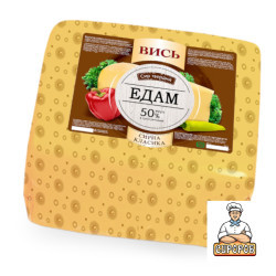 Сир твердий "Едам" 50% 2 кг ст ТМ "Вись квадрат
