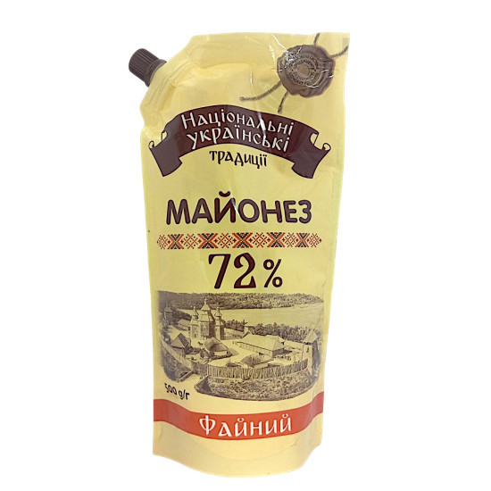 Майонез "Файний" 72% дой-пак 500 г / 20 шт ТМ НУТ