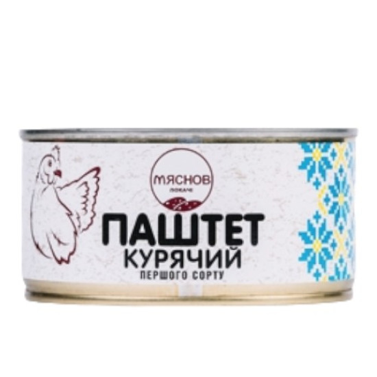 Консерва Паштет курячий (ж/б) ДСТУ 0,325 кг / 6 шт кт ТМ "Мяснов локачі" Консерва Паштет курячий (ж/б) ДСТУ 0,325 кг / 6 шт кт ТМ "Мяснов локачі"
