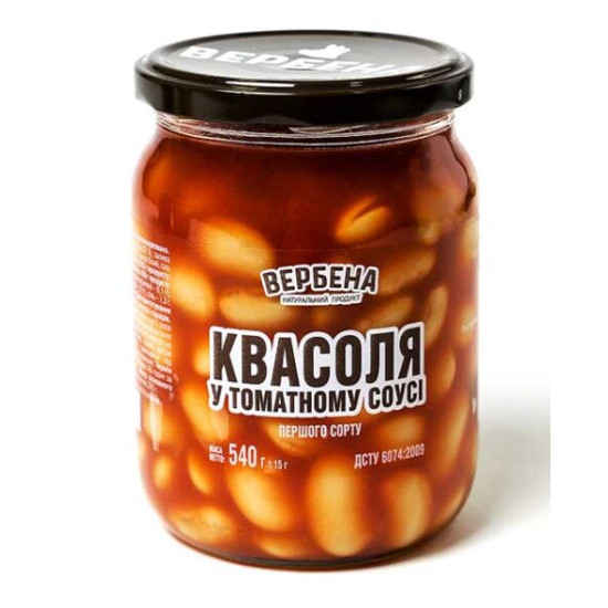 Консерва Квасоля у томатному соусі 0,5 / TWIST OFF / 6 шт кт ТМ Вербена Консерва Квасоля у томатному соусі 0,5 / TWIST OFF / 6 шт кт ТМ Вербена