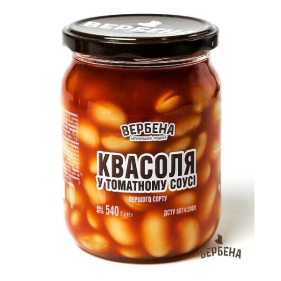 Консерва Квасоля у томатному соусі 0,5 / TWIST OFF / 6 шт кт ТМ Вербена Консерва Квасоля у томатному соусі 0,5 / TWIST OFF / 6 шт кт ТМ Вербена