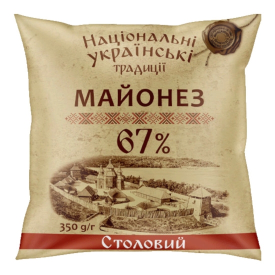 Майонез "Столовий 67%" філ-пак 0,35 кг / 33 шт ТМ НУТ Майонез "Столовий 67%" філ-пак 0,35 кг / 33 шт ТМ НУТ