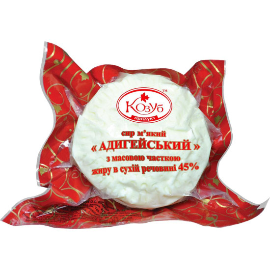 Сир м'який "Адигейський" 45 % (вакуум 280-300 ) кфс ТМ Козуб Сир м'який "Адигейський" 45 % (вакуум 280-300 ) кфс ТМ Козуб