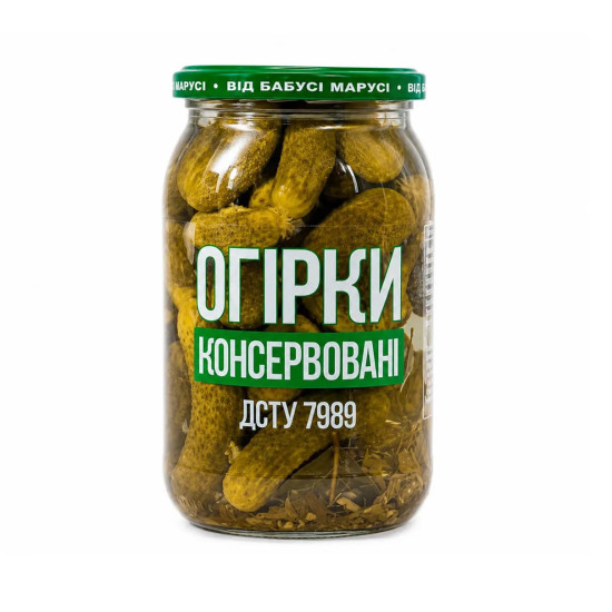 Консерва Огірки консервовані (с/б) 0,9 л. / 6 шт кт ТМ "Бабусі Марусі"