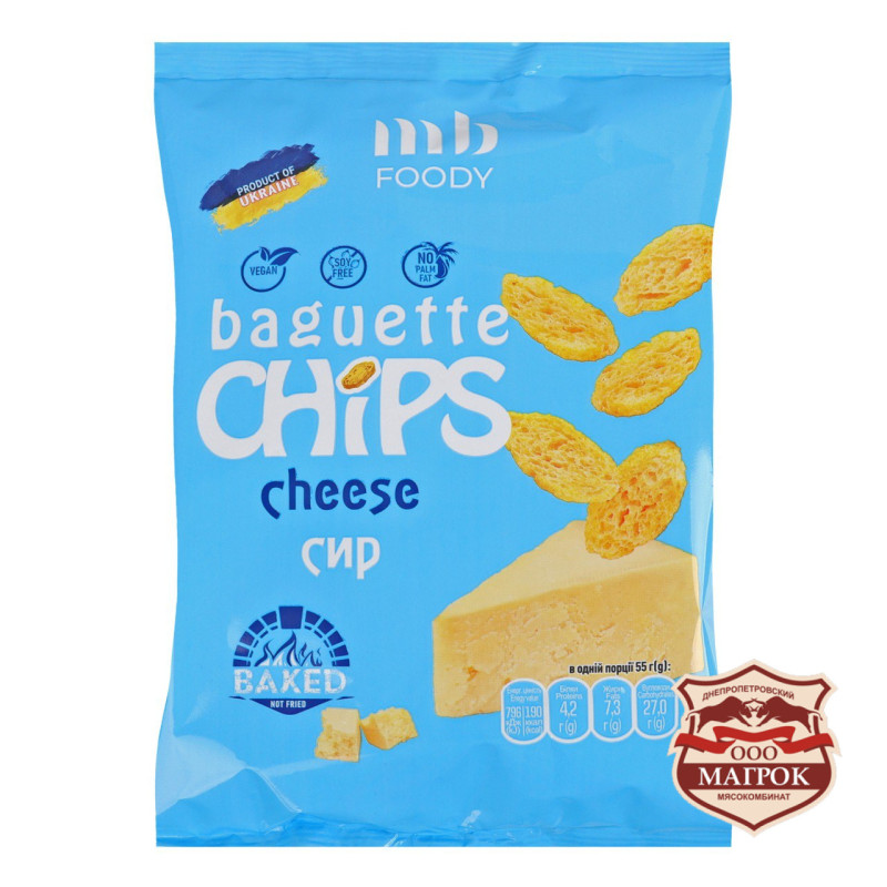 Сухарики Baguette зі смаком сиру 55 г/9 шт TM MB Foody