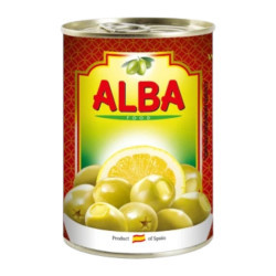 Оливки 320/360 фаршировані Лимоном ж/б 300 мл / 12 шт ТМ ALBA FOOD