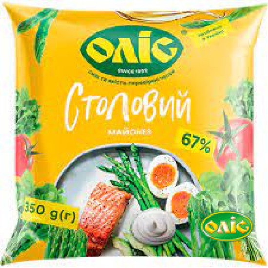 Майонез "Столовий 67%" філ-пак  0,35 кг / 33 шт Оліс