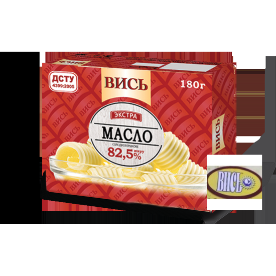 "Масло Екстра 82.5% ТМ Вись 180г / 20 шт Регал "Масло Екстра 82.5% ТМ Вись 180г / 20 шт Регал