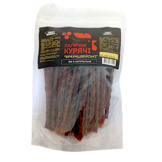 Мясна палочка Брауншвейська 100 гр ТМ JERKY MARKET Мясна палочка Брауншвейська 100 гр ТМ JERKY MARKET