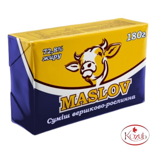 "Суміш вершково-рослинна "Маслов" 72,8% 180 г. / 20 шт