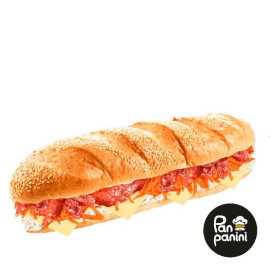 Багет Мисливські ковбаски з сиром 220 г бн ТМ Pan panini