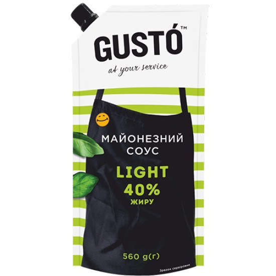 Майонезний соус "Light" 40% д/п 0.170 Gusto Майонезний соус "Light" 40% д/п 0.170 Gusto