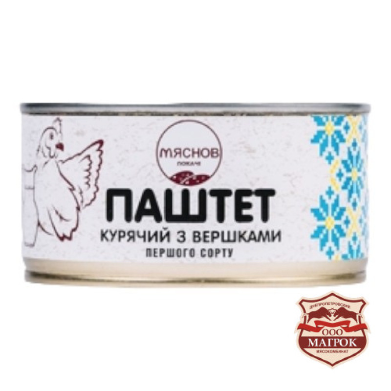 Консерва Паштет курячий з вершками (ж/б) ДСТУ 0,325 кг / 6 шт кт ТМ 