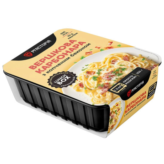 Вершкова карбонара з копченим беконом 350г ТМ Мястрія