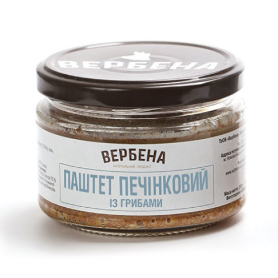 Консерва Паштет печінковий із грибами СКО 0,2 / TWIST / 6 шт кт ТМ Вербена Консерва Паштет печінковий із грибами СКО 0,2 / TWIST / 6 шт кт ТМ Вербена