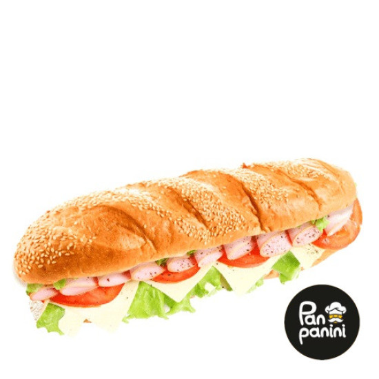 Багет Шинка з сиром 220 г бн ТМ Pan panini Багет Шинка з сиром 220 г бн ТМ Pan panini