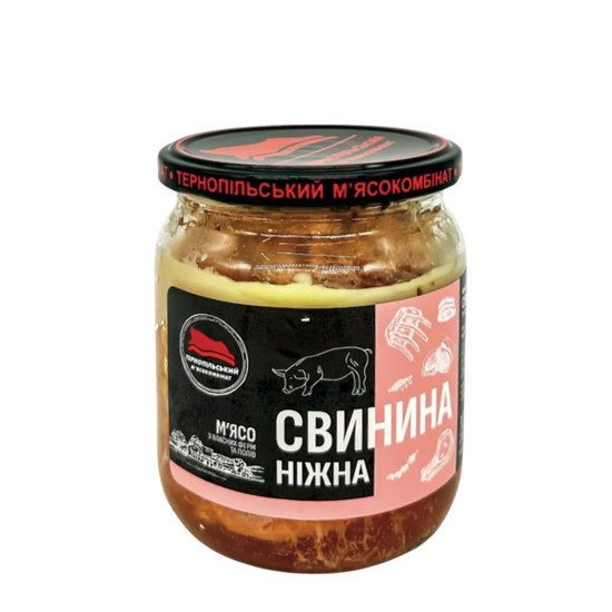 Консерва Свежина Крестьянская (стеклобанка) 500 г/6 шт кт ТМ "Тернопольский мясокомбинат"