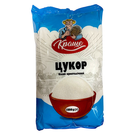 Цукор білий кристалічний в/г 1кг / 20 шт ТМ "Краще" Цукор білий кристалічний в/г 1кг / 20 шт ТМ "Краще"