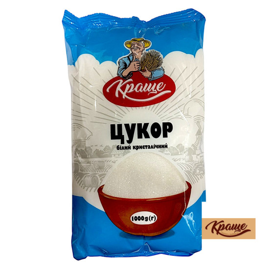 Цукор білий кристалічний в/г 1кг / 20 шт ТМ "Краще" Цукор білий кристалічний в/г 1кг / 20 шт ТМ "Краще"