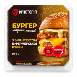 Бургер з курячим біфштексом 250г ТМ Мясторія