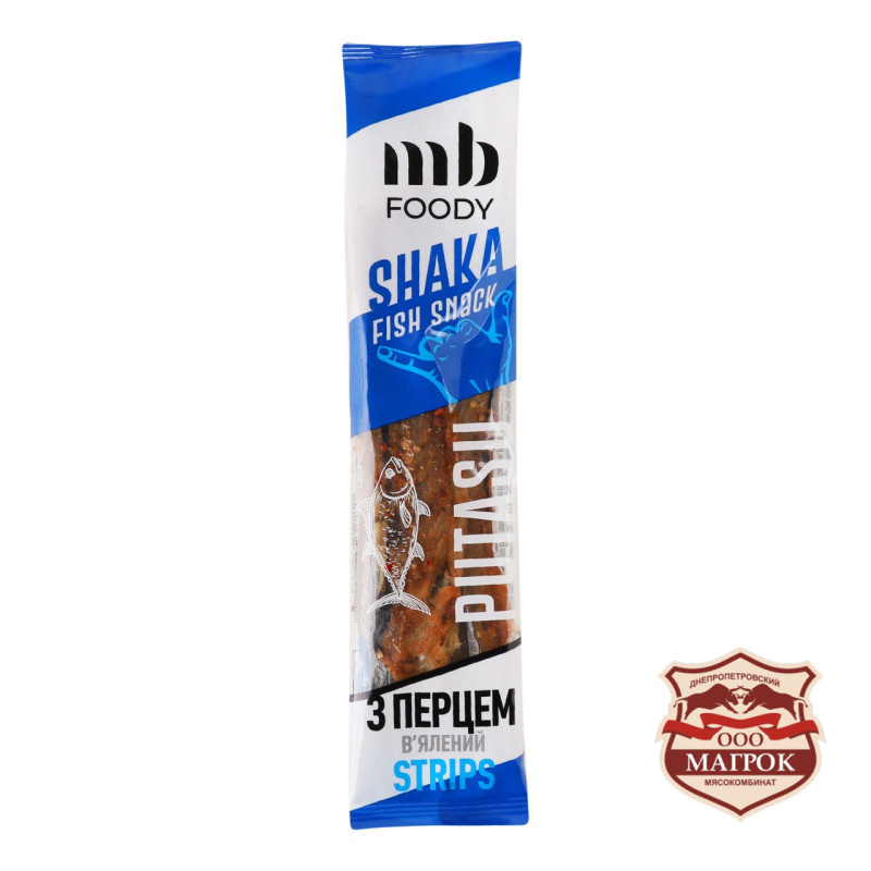 Стріпси Путасу в`ялений з перцем 35 г/20 шт,TM MB Foody