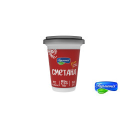 Сметана 21%  ст.  0,350 кг  (НОВИНКА)