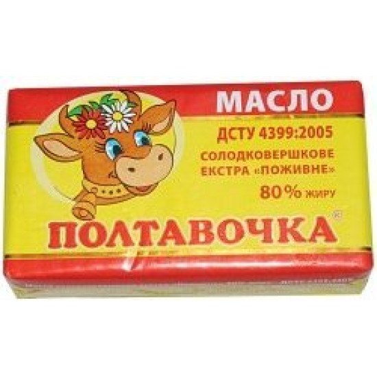 Масло с/в Поживне 80% 200 г/20 шт фольга ТМ "Полтавочка" Масло с/в Поживне 80% 200 г/20 шт фольга ТМ "Полтавочка"