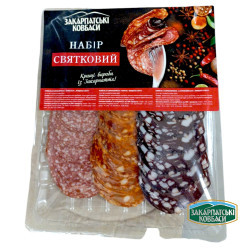 "нарізка М'ясний набір святковий  с/к 100 г ТМ"Закарпатські ковбаси" Регал
