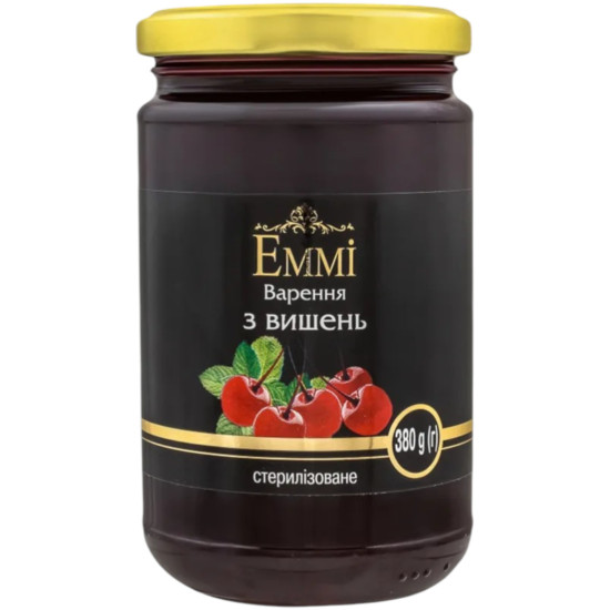 Вишня варення 380 г с/б ТМ Emmi