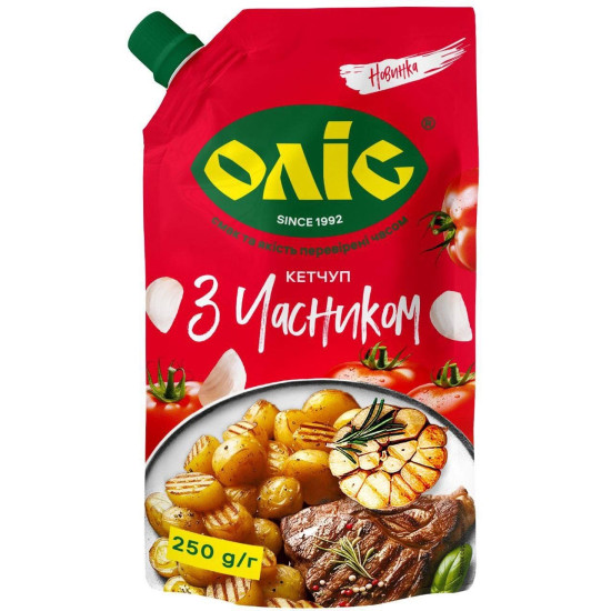 Кетчуп "З часником"  д/п 250г / 20 шт тг Оліс