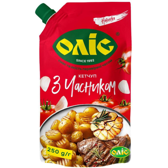 Кетчуп "З часником"  д/п 250г / 20 шт тг Оліс