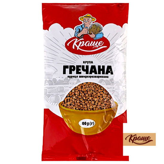 Крупа гречана ядриця швидкорозварювана в/г 0,8 кг/20 шт. ТМ "Краще" Крупа гречана ядриця швидкорозварювана в/г 0,8 кг/20 шт. ТМ "Краще"