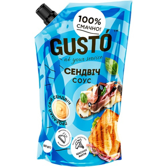 Соус "Сендвіч-Соус" 30% дой/пак 180 г / 20 шт Gusto Соус "Сендвіч-Соус" 30% дой/пак 180 г / 20 шт Gusto
