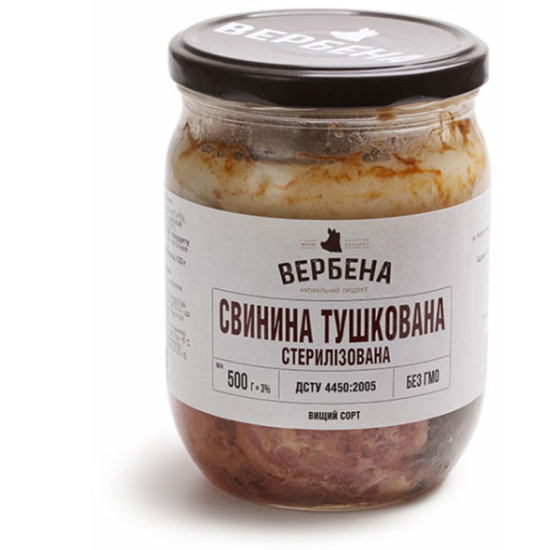 Консерва Свинина тушкована СКО 0,5 / TWIST / 6 шт кт ТМ Вербена Консерва Свинина тушкована СКО 0,5 / TWIST / 6 шт кт ТМ Вербена
