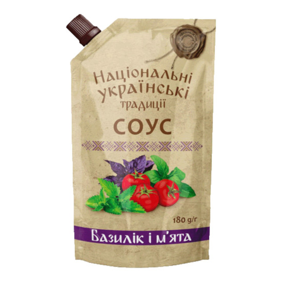 Соус "Базилік і м'ята" дой/пак 180 г / 20 шт ТМ НУТ Соус "Базилік і м'ята" дой/пак 180 г / 20 шт ТМ НУТ