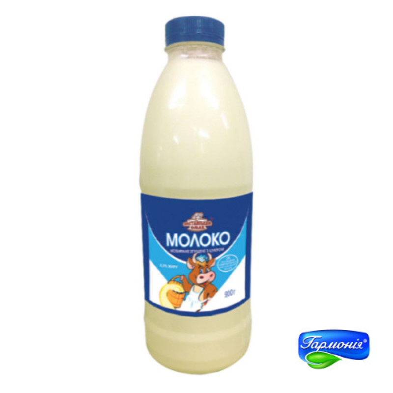 Молоко незбиране згущене з цукром 8,5 % жиру пляшка 900 г / 12 шт сд ТМ Козуб