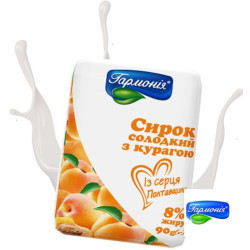 Сиpок солодкий з курагою 8% 0,09 кг еколін, шт