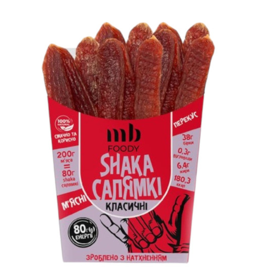 Салямки "Классік"курячі в оболочці, 80г, / 12шт TM MB Foody Салямки "Классік"курячі в оболочці, 80г, / 12шт TM MB Foody