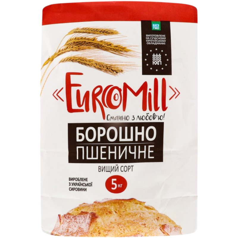 Борошно пшеничне в/г 5 кг / 3 шт ТМ EuroMill