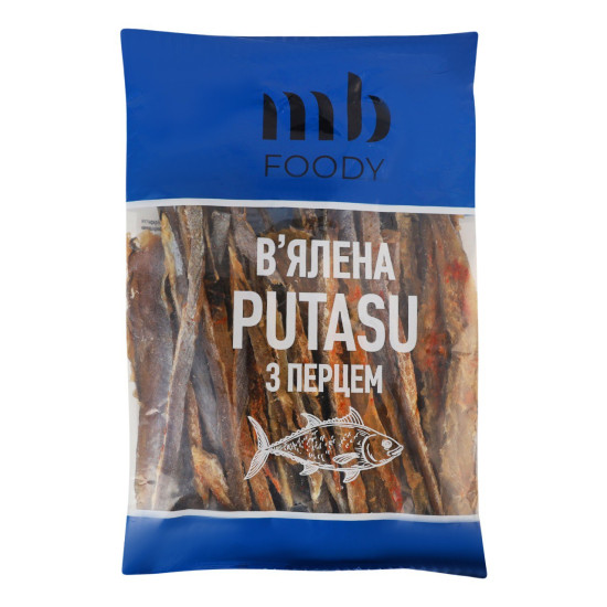Стріпси Путасу в`ялений з перцем 200 г/10 шт,TM MB Foody Стріпси Путасу в`ялений з перцем 200 г/10 шт,TM MB Foody