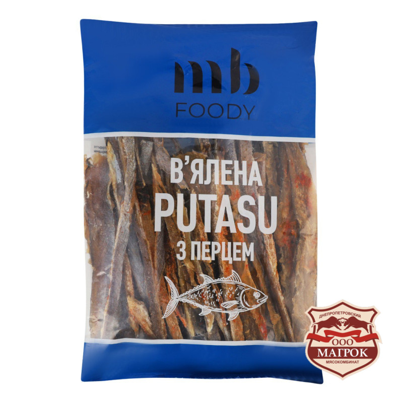 Стріпси Путасу в`ялений з перцем 200 г/10 шт,TM MB Foody