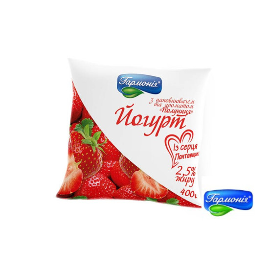 Йогурт "полуниця" плівка 2.5% 0.4кг 21 доба, шт Йогурт "полуниця" плівка 2.5% 0.4кг 21 доба, шт